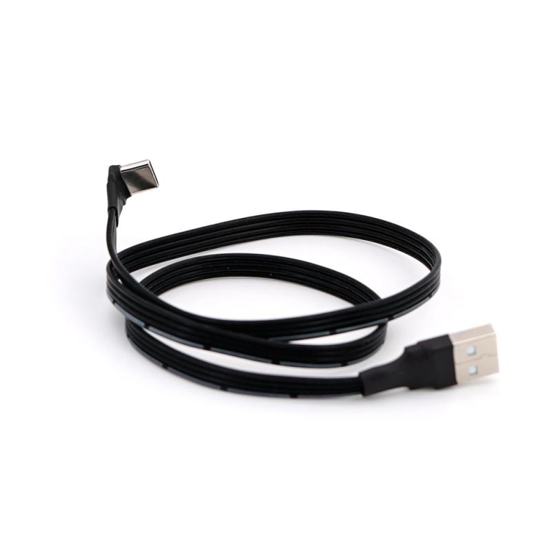 Low-Profile 90d USB A to USB C Cable (52cm)